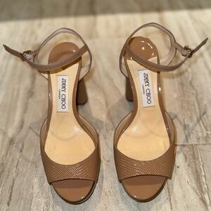 Authentic Jimmy Choo Tan Heeled Sandals